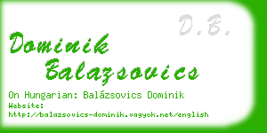 dominik balazsovics business card