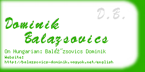 dominik balazsovics business card